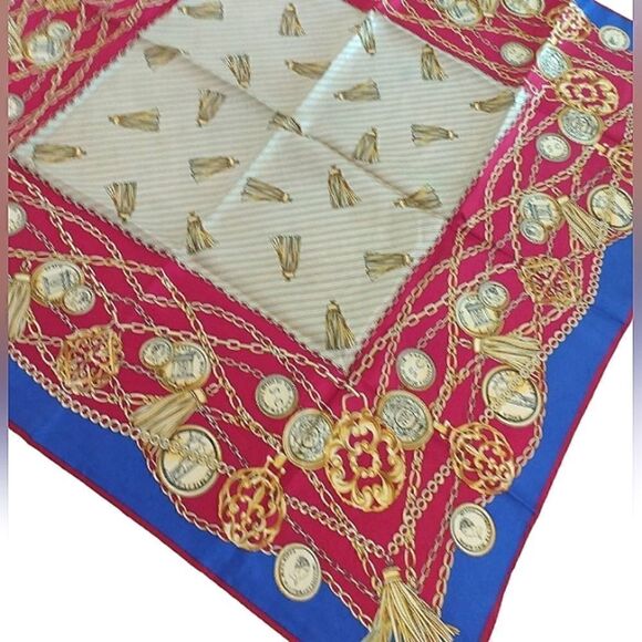 Adrienne Vittadini 💯 Silk Scarf Vintage Square - Picture 3 of 11